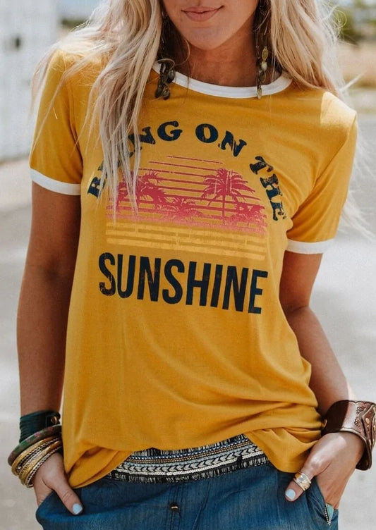 Sunshine Embrace Plus Size Women's Summer Tee